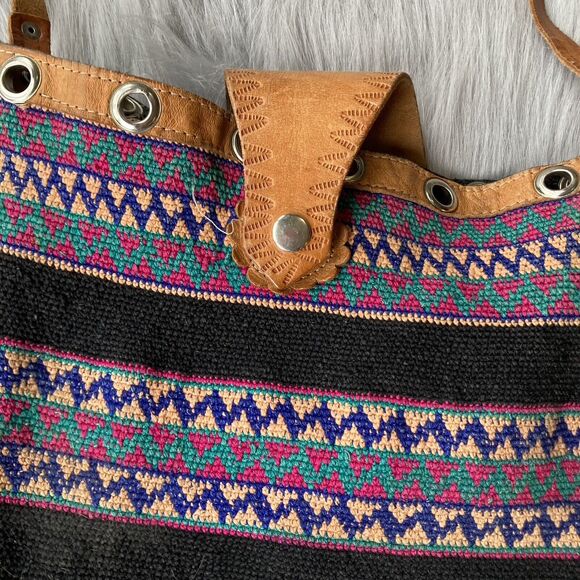 Backpack Bag Boho Chic Bohemian Leather Hobo Hippie Mexico Colorful Travel Day main image 7